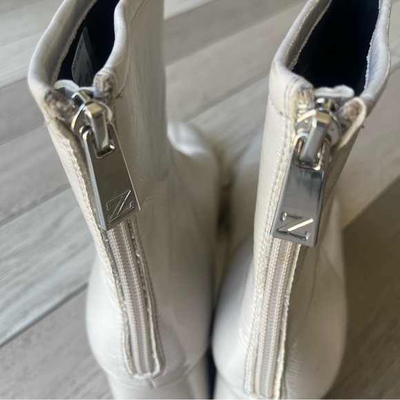 Zara Elegant Cream Ankle Boots - Picture 6 of 10